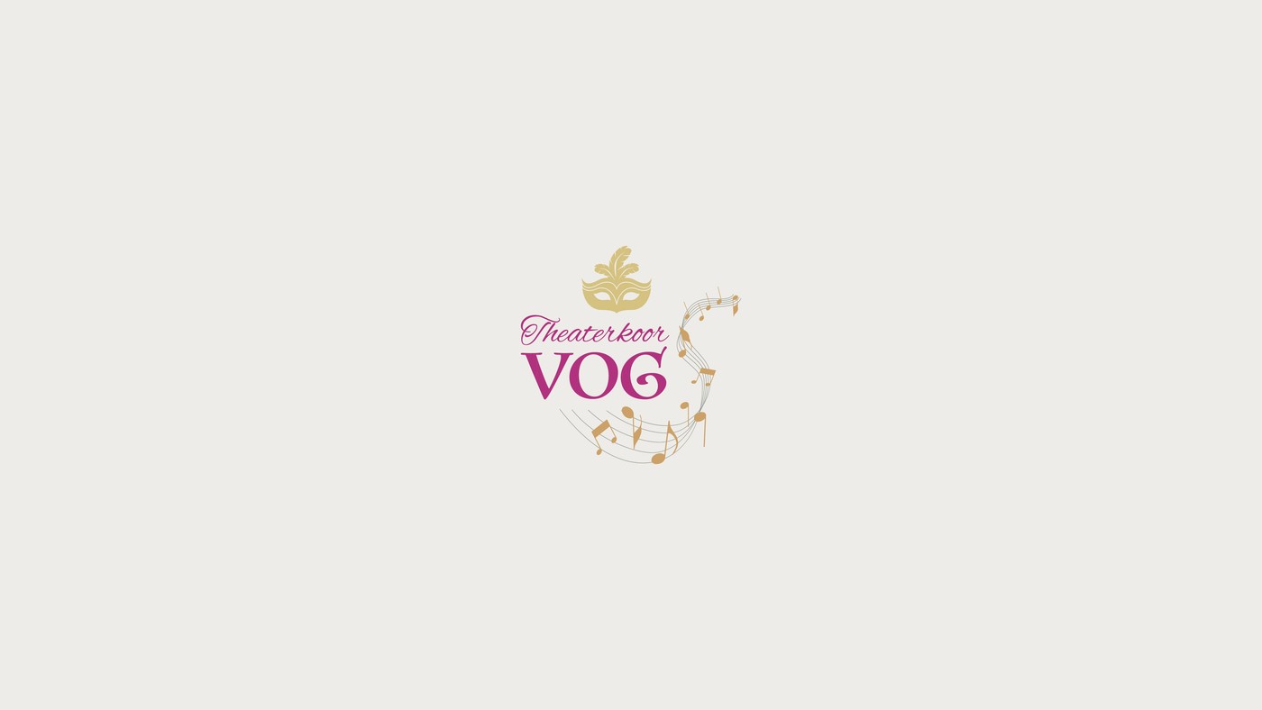 Theaterkoor VOG logo op scherm