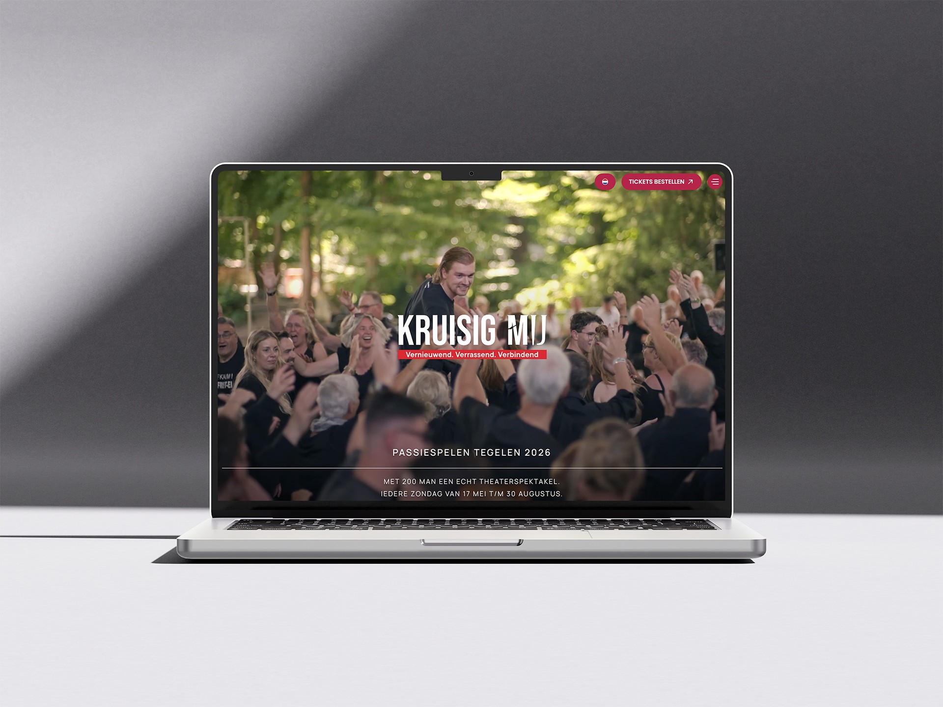 Passiespelen Tegelen website - overzichtspagina mockup